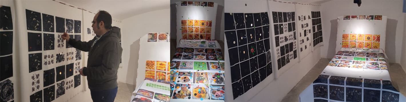 غزال زارع-اینستالیشن-این سفره خاموش،روشن می شود-عکاسی و پرینت